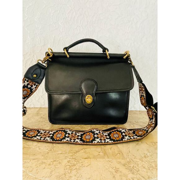 Vtg Coach Willis BLack Messenger CRosbody BAg 9927 - Picture 1 of 10